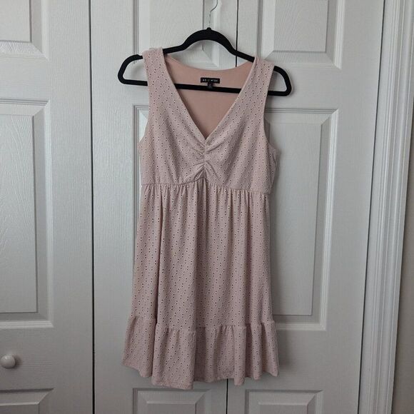 As U Wish Blush Pink Eyelet Dress | Juniors Medium | Party Casual - Picture 1 of 5